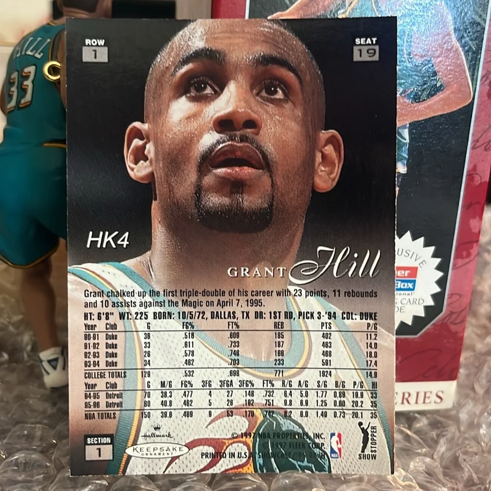 Hallmark 1998 Vintage Ornament Grant Hill Hoop Stars # 4 Series EUC